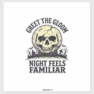 Spooky Moon Skull Halloween Graphic Shirt_1