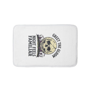 Spooky Moon Skull Halloween Graphic Shirt_1 Bath Mat