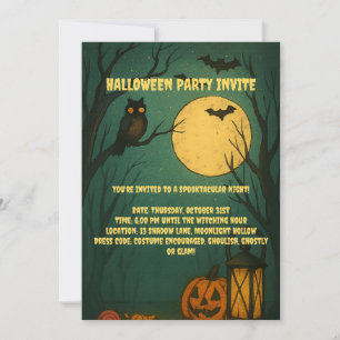 Spooky Moonlight Halloween Party Invitation