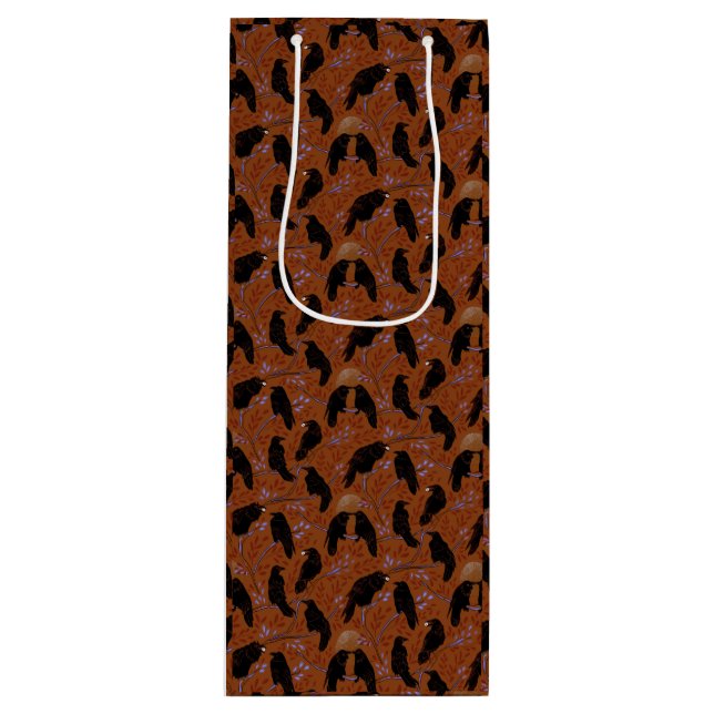 Spooky Moonlit Crows Share Eyeball Snack Wine Gift Bag (Front)