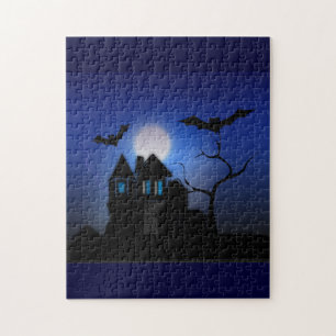 Spooky Moonlit Haunted House Puzzle