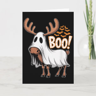 Spooky Moose Ghost Boo Costume Halloween Party  Card