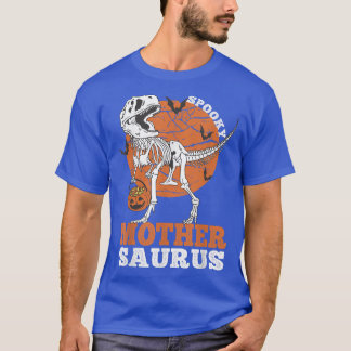 Spooky Mother Saurus Dinosaur Skeleton T rex Pumpk T-Shirt