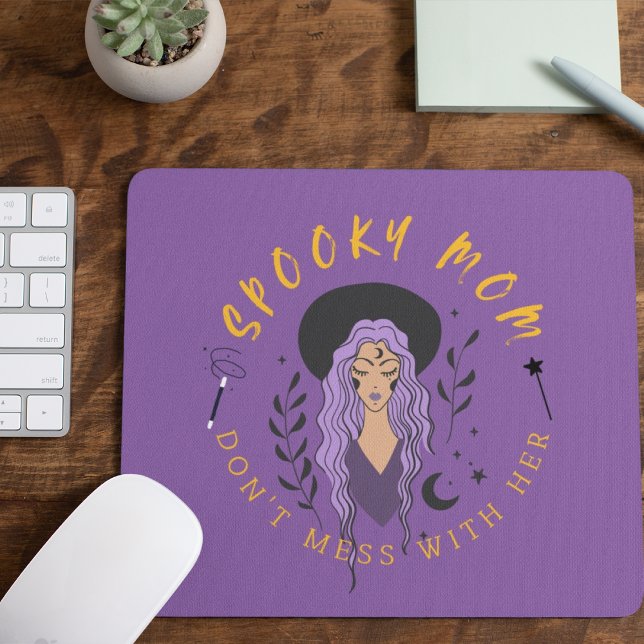 Spooky Mum Don't Mess With Her Mouse Pad (Spooky Mom: Don't Mess with Her Mousepad Cover from The Beekeeper Store)