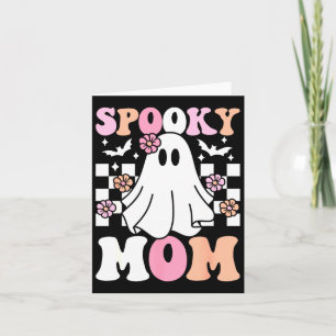 Spooky Mum Halloween Ghost Costume Retro Groovy Card