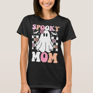 Spooky Mum Halloween Ghost Costume Retro Groovy  T-Shirt