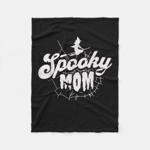 Spooky Mum Halloween Witch Cute Spooky Mama Fleece Blanket