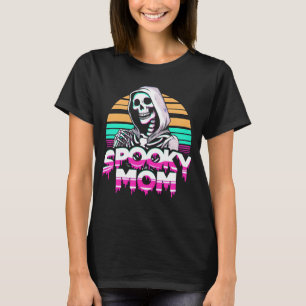 Spooky Mum: Vaporwave Skeleton Halloween Mama T-Shirt