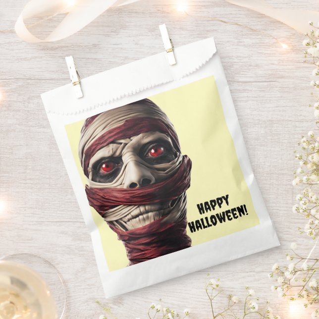 Spooky Mummy Halloween Ghoul Zombie Party Favour Bag (Clipped)