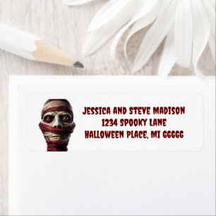 Spooky Mummy Halloween Ghoul Zombie Return Address Return Address Label