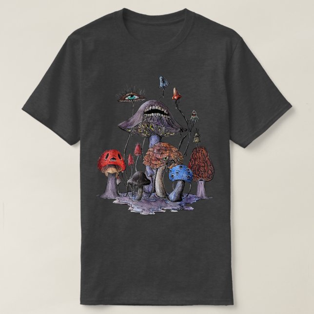 Spooky Mushroom Funny Halloween Mushroom Lover Men T-Shirt (Design Front)