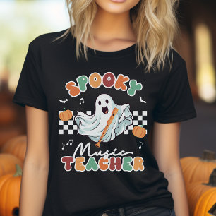 Spooky Music Teacher Cute Ghost T-Shirt