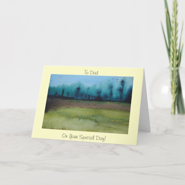 Spooky mystic woodland landscape dad greeting card (Front)
