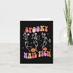 Spooky Nail Tech Fun Skeleton Nail Tech Halloween  Card