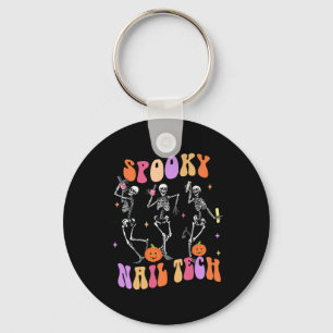 Spooky Nail Tech Fun Skeleton Nail Tech Halloween  Key Ring