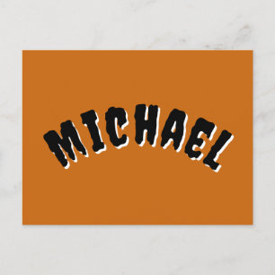 Spooky Name Postcard (Dark Orange & Black)