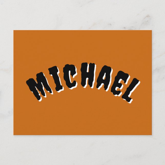 Spooky Name Postcard (Dark Orange & Black) (Front)