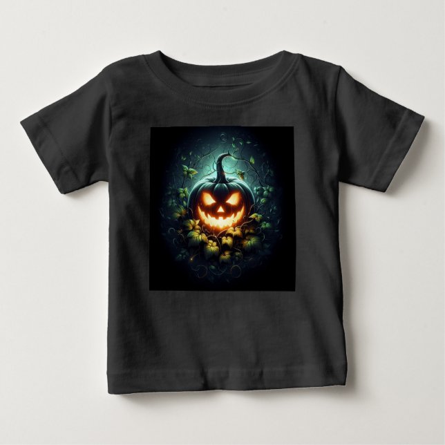 Spooky nature glowing Halloween pumpkin Baby T-Shirt (Front)