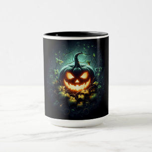 Spooky nature glowing Halloween pumpkin Mug