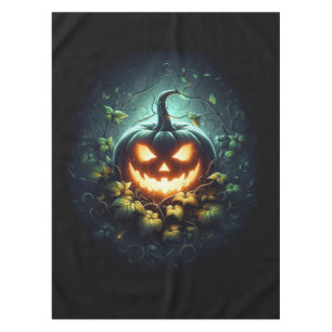 Spooky nature glowing Halloween pumpkin Tablecloth