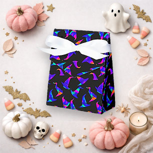 Spooky Neon Black Witch Hat Halloween Favour Box