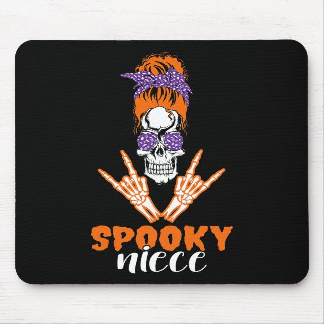 Spooky Niece Design For Halloween Funny Skull  Mouse Pad (Front)