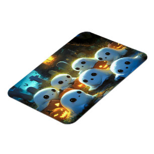 Spooky Night Cemetery Cute Halloween Ghost Magnet