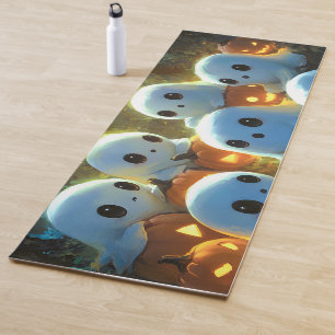 Spooky Night Cemetery Cute Halloween Ghost Yoga Mat