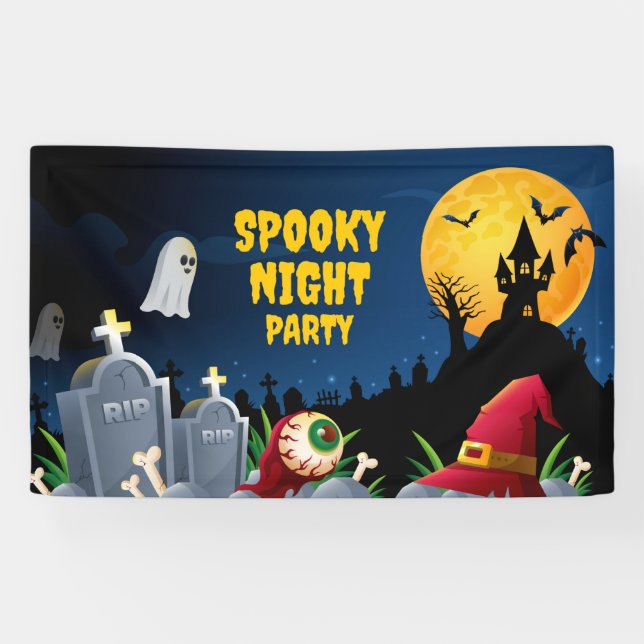 Spooky Night Halloween Party Banner (Horizontal)