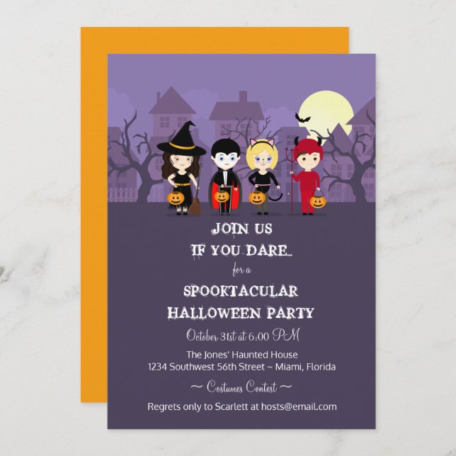 Spooky Night Halloween Party Invitation (Front/Back)