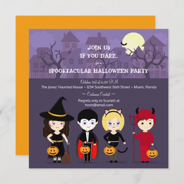 Spooky Night Halloween Party Invitation (Front/Back)