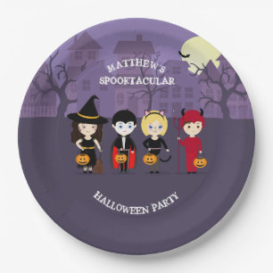 Spooky Night Halloween Party Paper Plate