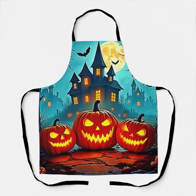 Spooky Night Haunted House Thrills Apron (Front)