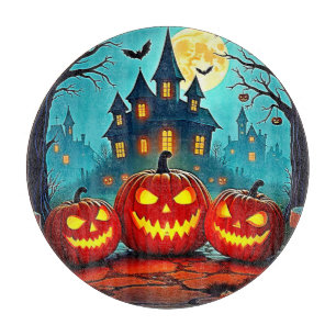 Spooky Night Haunted House Thrills Cutting Board