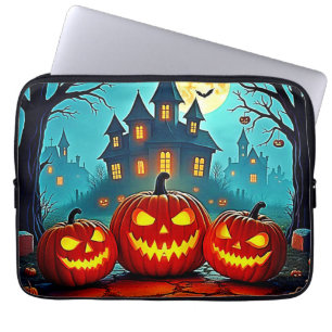  Spooky Night Haunted House Thrills Laptop Sleeve