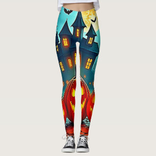 Spooky Night Haunted House Thrills Leggings