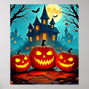 Spooky Night Haunted House Thrills Poster