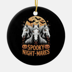 Spooky Night Mares Halloween Horse Ceramic Ornament