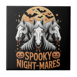Spooky Night Mares Halloween Horse Ceramic Tile