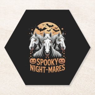 Spooky Night Mares Halloween Horse Paper Coaster