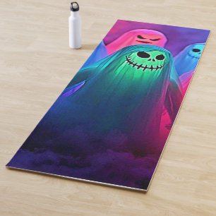 Spooky Night of Colourful Ghosts Design Yoga Mat