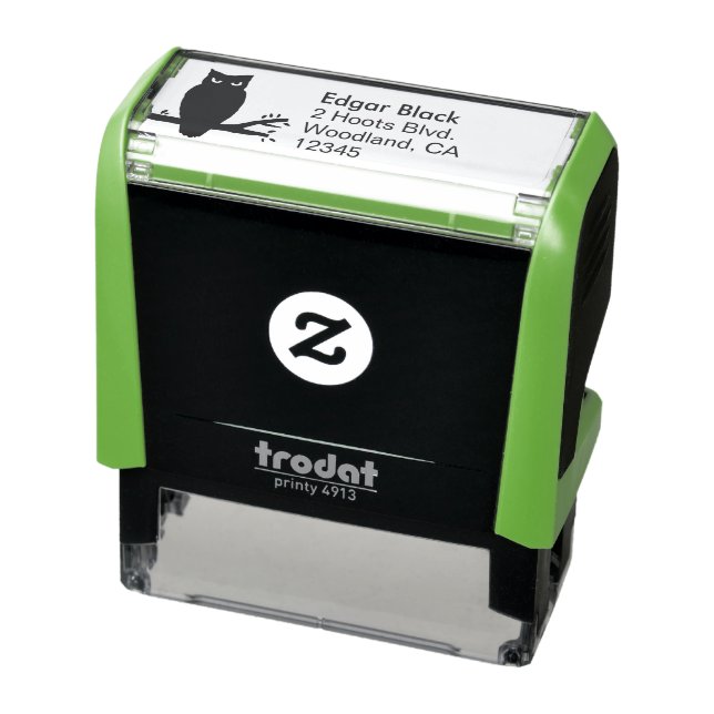 Spooky Night Owl Silhouette Return Address Self-inking Stamp (Product)