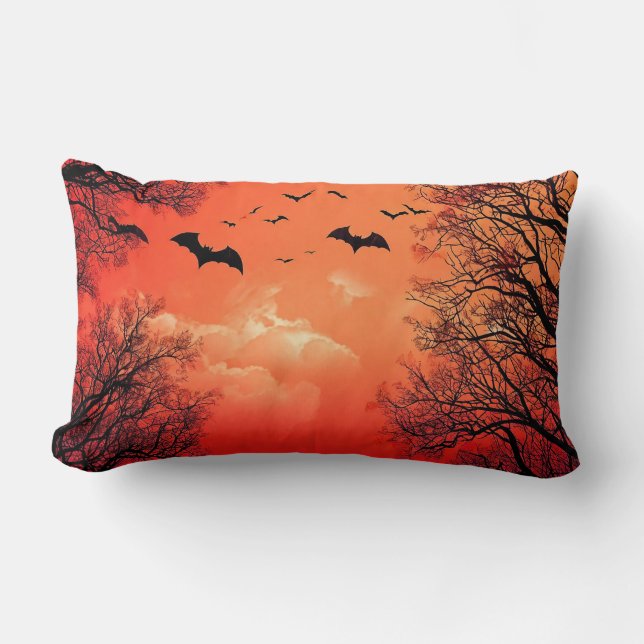 Spooky Night Scene Lumbar Cushion (Front)