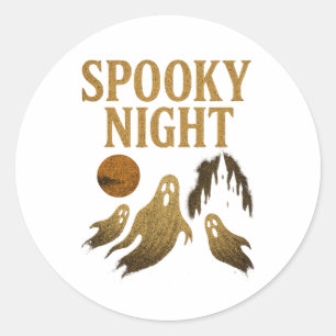 Spooky Night Sticker Halloween Gothic Design 