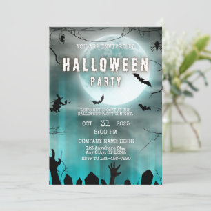 Spooky Night Theme Small Business Halloween Office Invitation