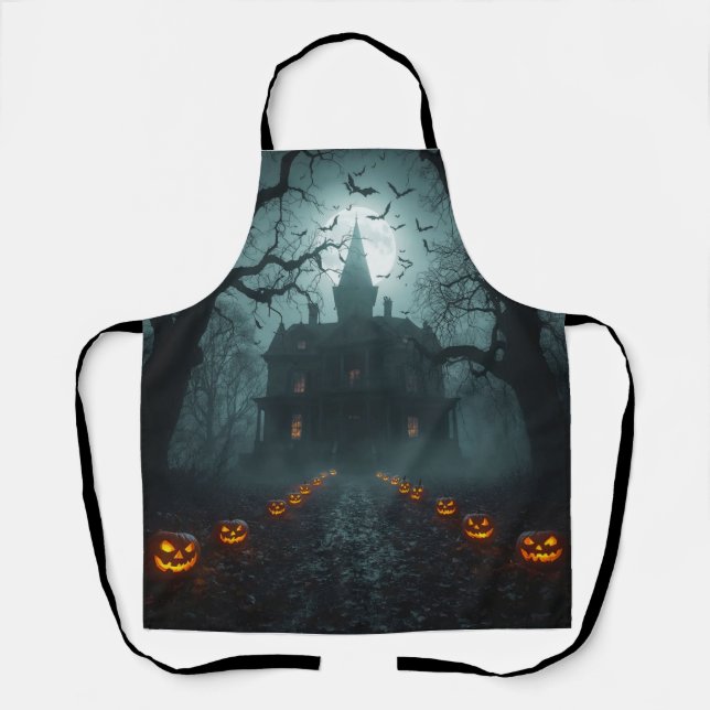 Spooky Night with Jack-o'-Lanterns Apron (Front)