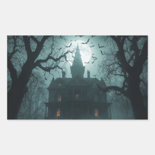 Spooky Night with Jack-o'-Lanterns Rectangular Sticker