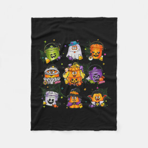 Spooky Nuggets Meal Bucket Halloween Chicken Nugge Fleece Blanket
