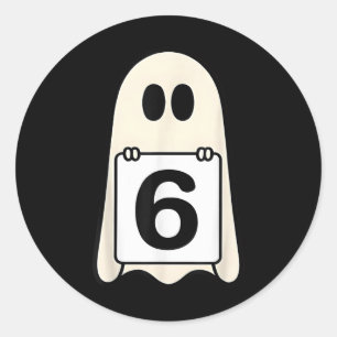 Spooky Number 6 Matching Halloween Costume Group M Classic Round Sticker
