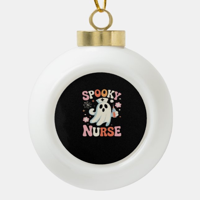 Spooky Nurse Classic T-Shirt_1 Ceramic Ball Christmas Ornament (Front)